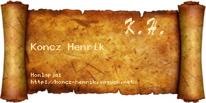 Koncz Henrik névjegykártya